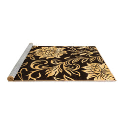 Sideview of Machine Washable Abstract Brown Contemporary Rug, wshcon502brn