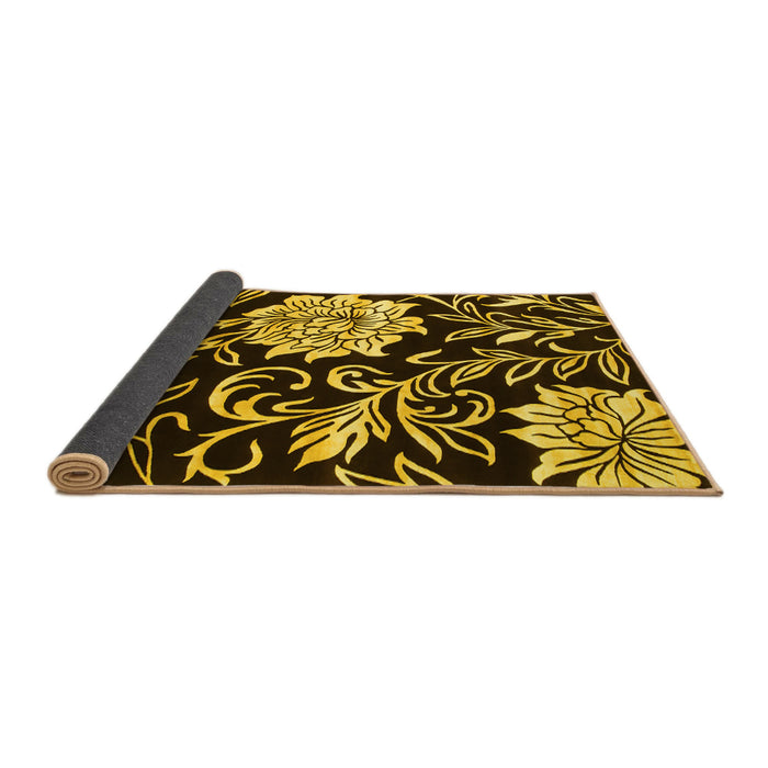 Sideview of Abstract Yellow Contemporary Rug, con502yw