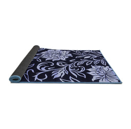Sideview of Abstract Blue Contemporary Rug, con502blu