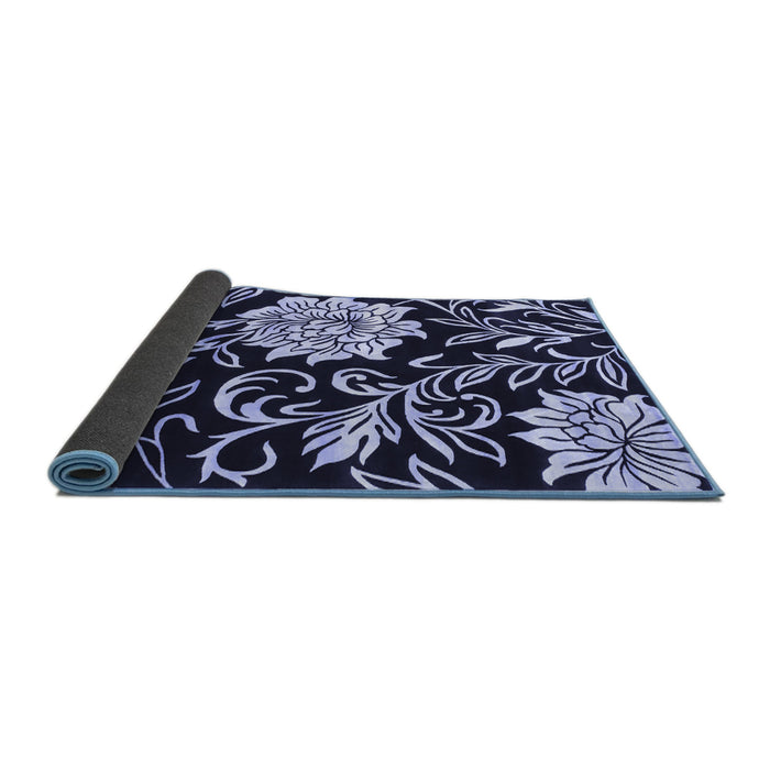 Sideview of Abstract Blue Contemporary Rug, con502blu