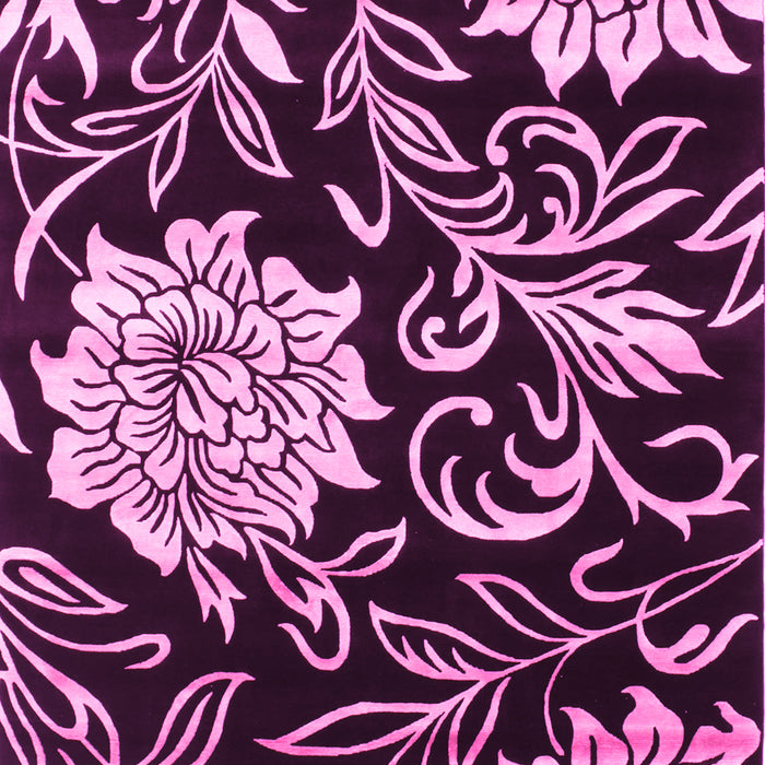 Machine Washable Abstract Pink Contemporary Rug, wshcon502pnk