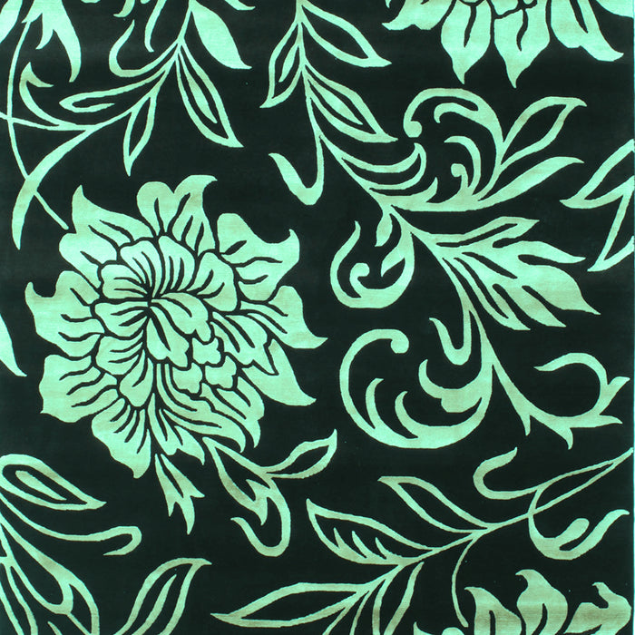 Machine Washable Abstract Turquoise Contemporary Area Rugs, wshcon502turq