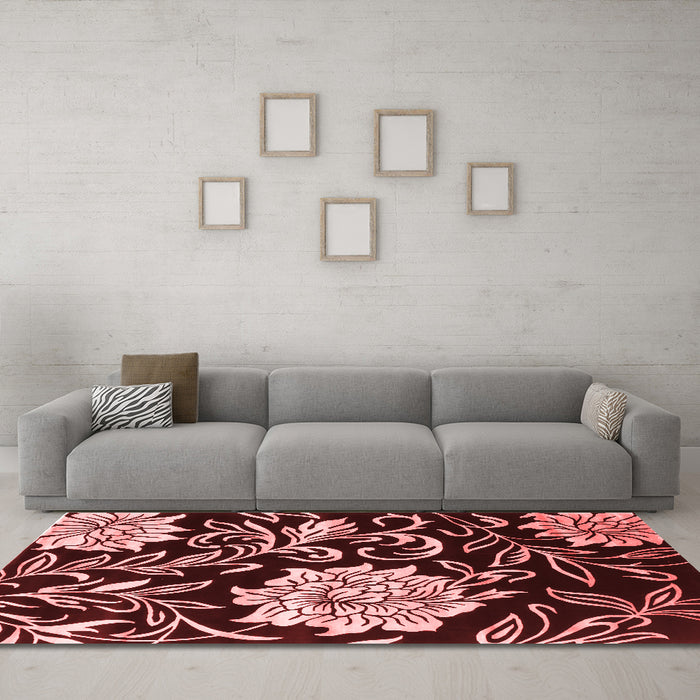 Contemporary Red Washable Rugs