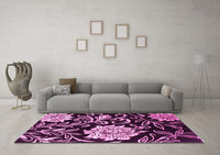 Machine Washable Abstract Pink Contemporary Rug, wshcon502pnk