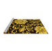 Sideview of Machine Washable Abstract Yellow Contemporary Rug, wshcon502yw