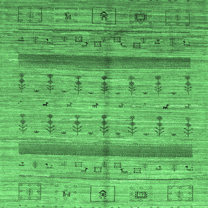 Machine Washable Abstract Emerald Green Contemporary Area Rugs, wshcon503emgrn