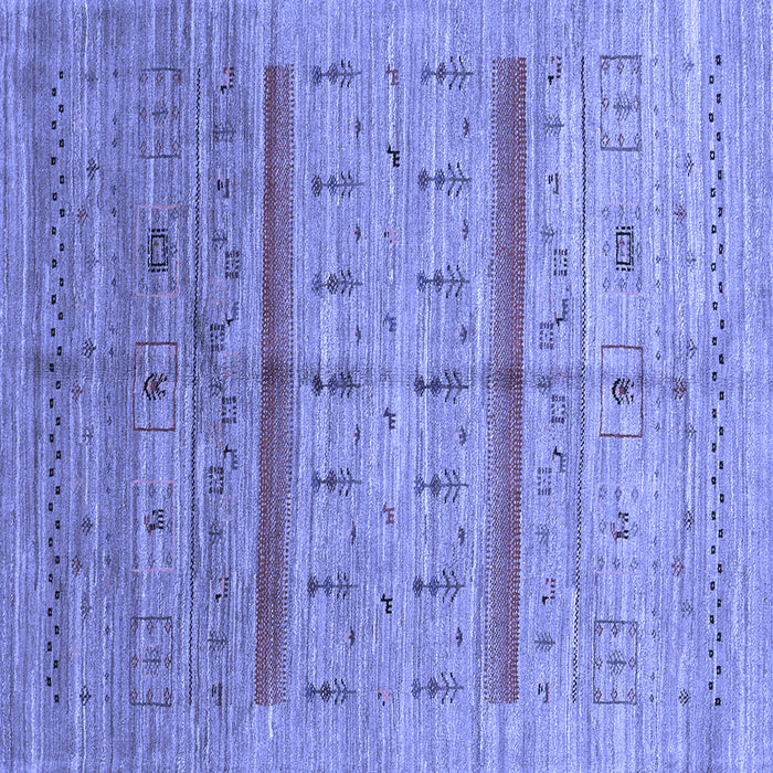 Square Machine Washable Abstract Blue Contemporary Rug, wshcon503blu