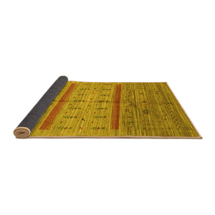 Sideview of Abstract Yellow Contemporary Rug, con503yw