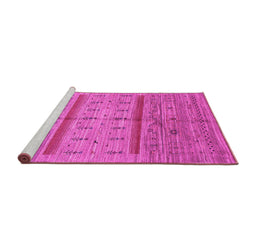 Sideview of Machine Washable Abstract Pink Contemporary Rug, wshcon503pnk