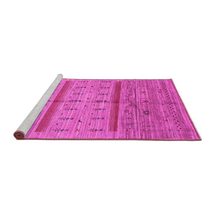 Sideview of Machine Washable Abstract Pink Contemporary Rug, wshcon503pnk