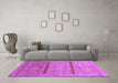 Machine Washable Abstract Purple Contemporary Area Rugs in a Living Room, wshcon503pur