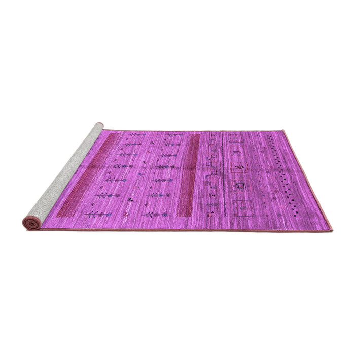 Sideview of Machine Washable Abstract Purple Contemporary Area Rugs, wshcon503pur