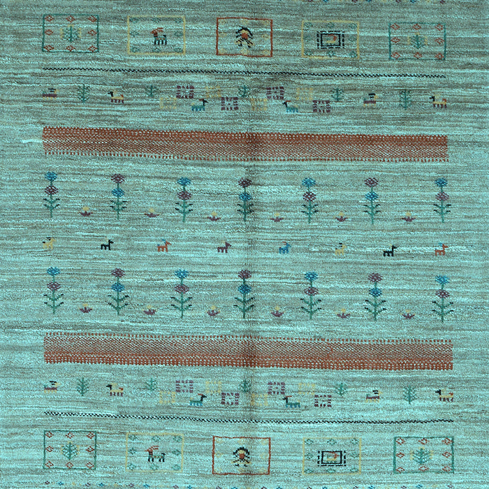 Abstract Light Blue Contemporary Rug, con503lblu