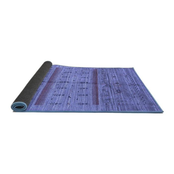 Sideview of Abstract Blue Contemporary Rug, con503blu