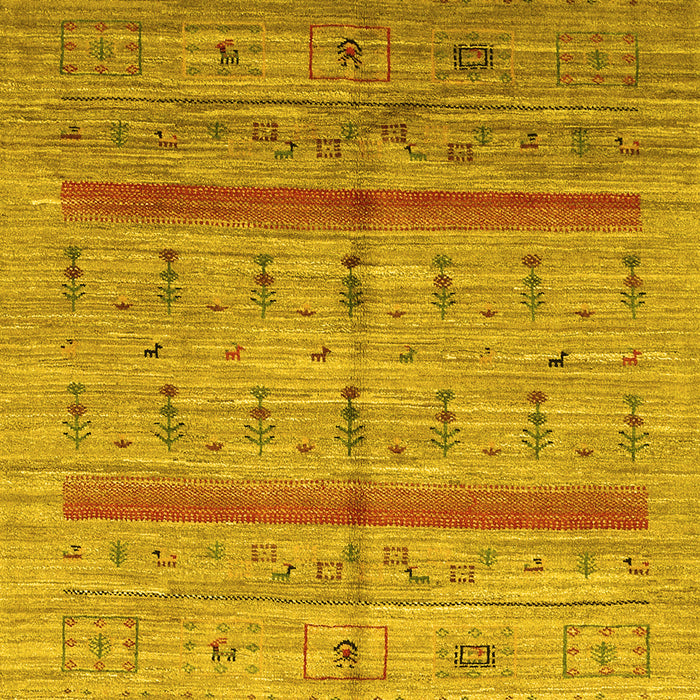 Abstract Yellow Contemporary Rug, con503yw