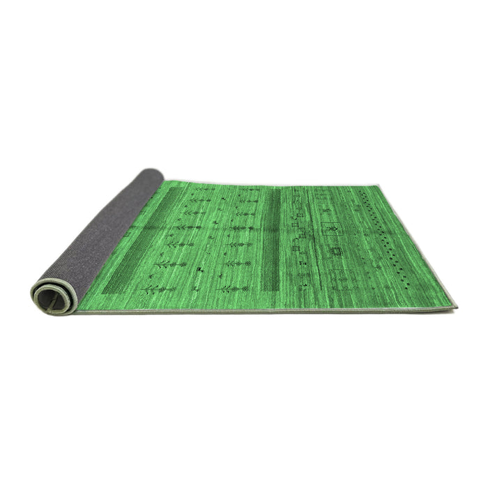 Sideview of Abstract Emerald Green Contemporary Rug, con503emgrn