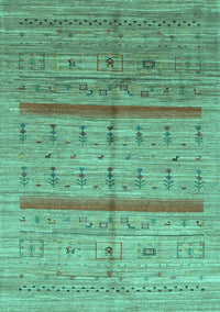 Abstract Turquoise Contemporary Rug, con503turq