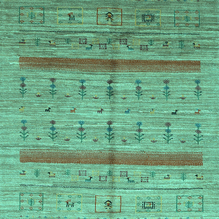 Abstract Turquoise Contemporary Rug, con503turq