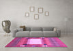 Machine Washable Abstract Purple Contemporary Area Rugs in a Living Room, wshcon504pur