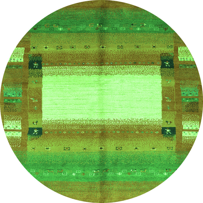 Machine Washable Abstract Green Contemporary Area Rugs, wshcon504grn