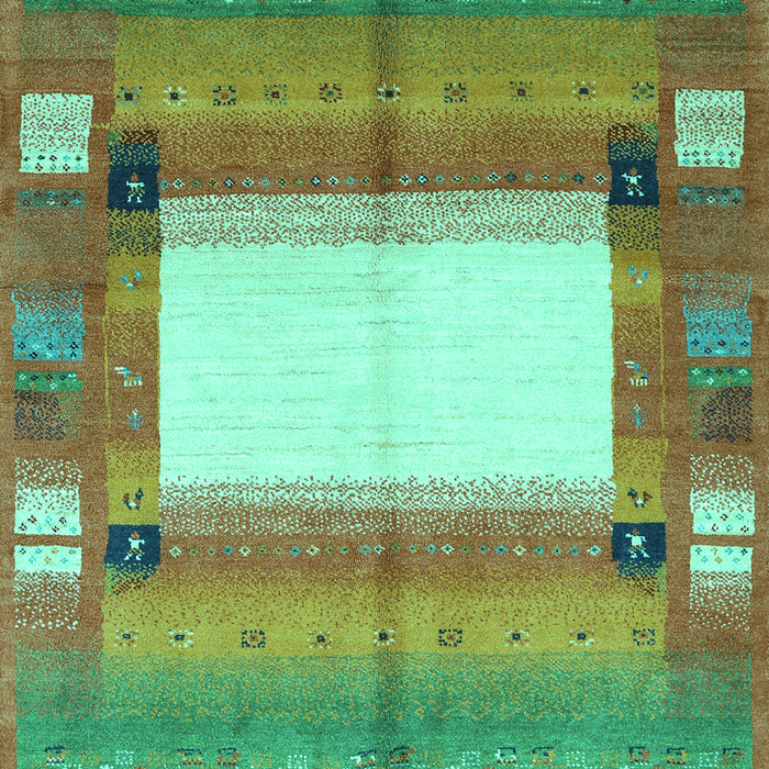 Abstract Turquoise Contemporary Rug, con504turq