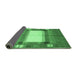 Sideview of Abstract Emerald Green Contemporary Rug, con504emgrn