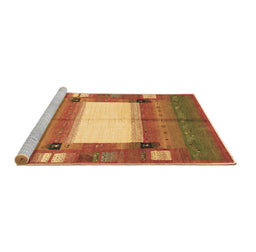 Sideview of Machine Washable Abstract Brown Contemporary Rug, wshcon504brn