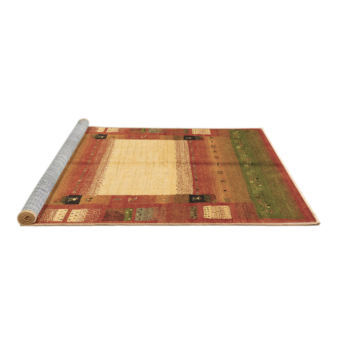 Sideview of Machine Washable Abstract Brown Contemporary Rug, wshcon504brn