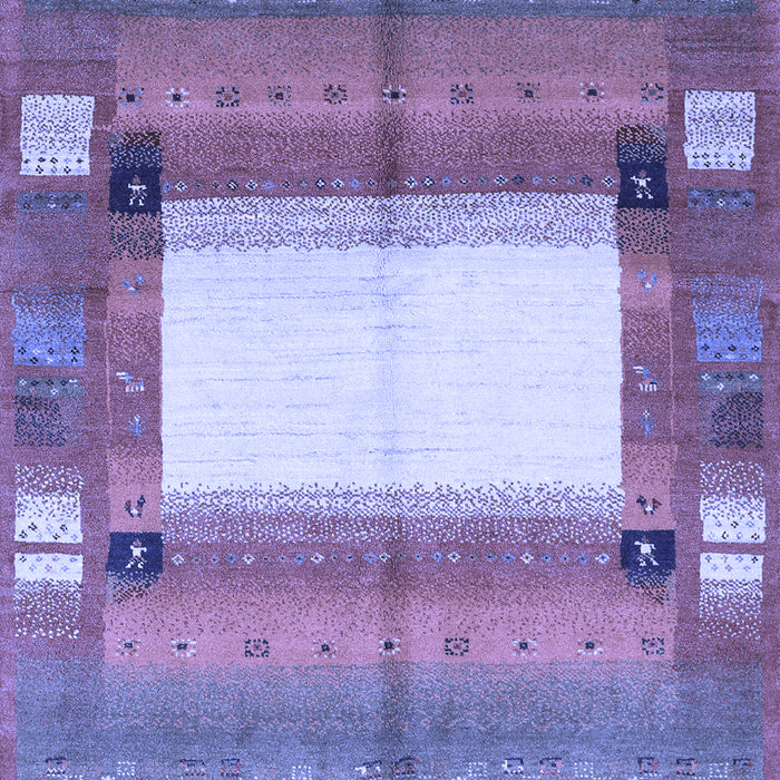 Abstract Blue Contemporary Rug, con504blu