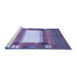 Sideview of Machine Washable Abstract Blue Contemporary Rug, wshcon504blu