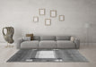 Machine Washable Abstract Gray Contemporary Rug in a Living Room,, wshcon504gry