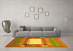 Machine Washable Abstract Yellow Contemporary Rug in a Living Room, wshcon504yw