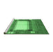 Sideview of Machine Washable Abstract Emerald Green Contemporary Area Rugs, wshcon504emgrn