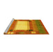 Sideview of Machine Washable Abstract Yellow Contemporary Rug, wshcon504yw