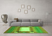 Machine Washable Abstract Green Contemporary Area Rugs in a Living Room,, wshcon504grn