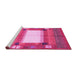 Sideview of Machine Washable Abstract Pink Contemporary Rug, wshcon504pnk