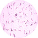 Round Solid Pink Modern Rug, con505pnk