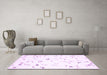 Machine Washable Solid Purple Modern Area Rugs in a Living Room, wshcon505pur