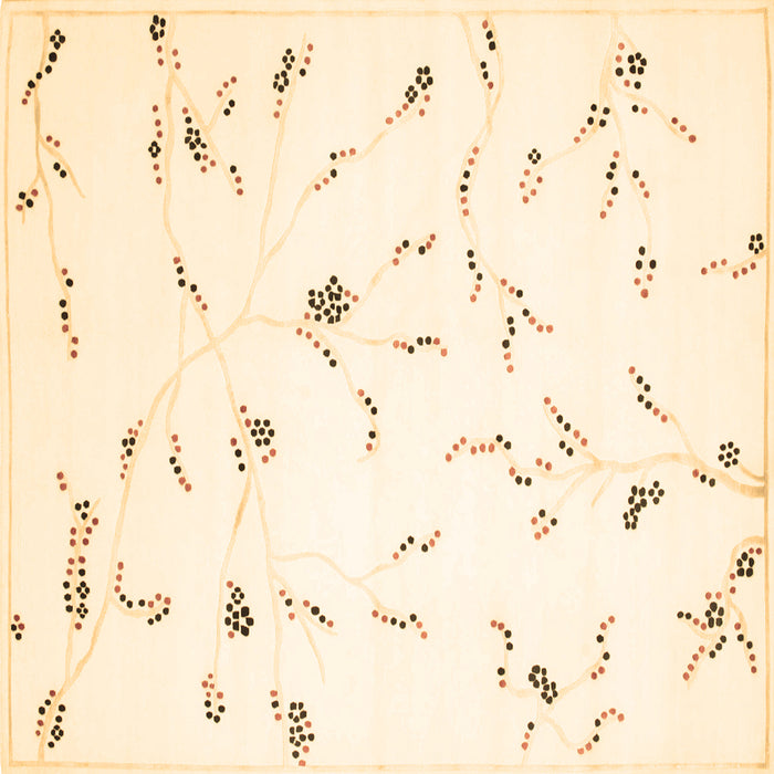 Square Solid Brown Modern Rug, con505brn