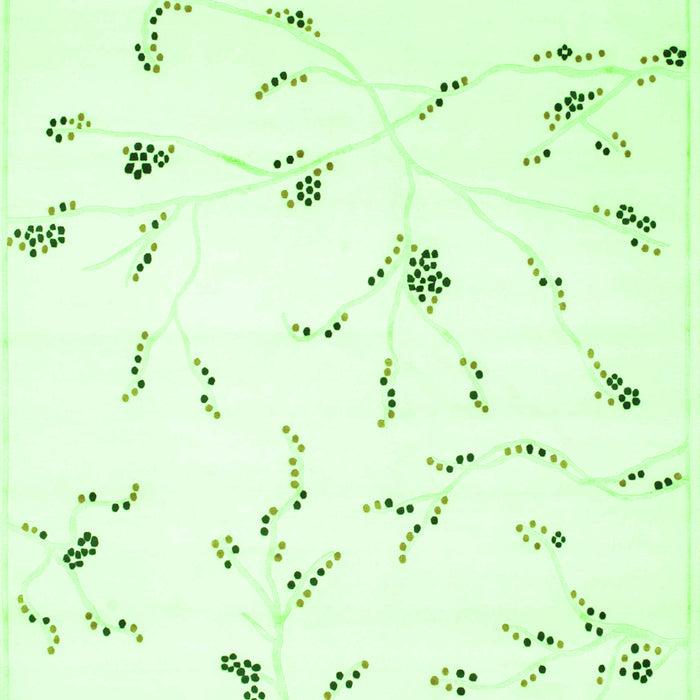 Serging Thickness of Machine Washable Solid Green Modern Area Rugs, wshcon505grn