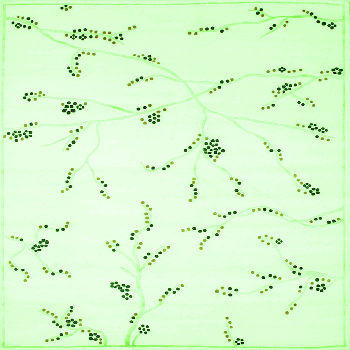 Serging Thickness of Solid Green Modern Rug, con505grn
