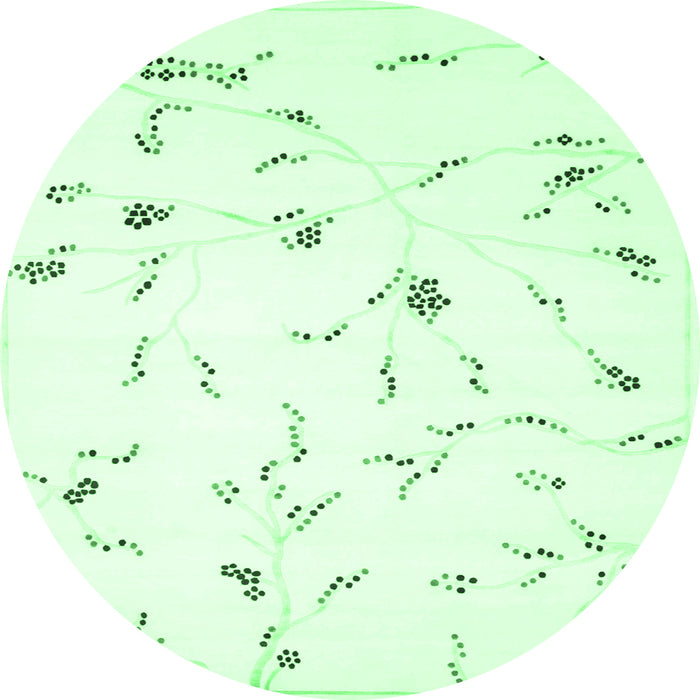 Round Solid Emerald Green Modern Rug, con505emgrn