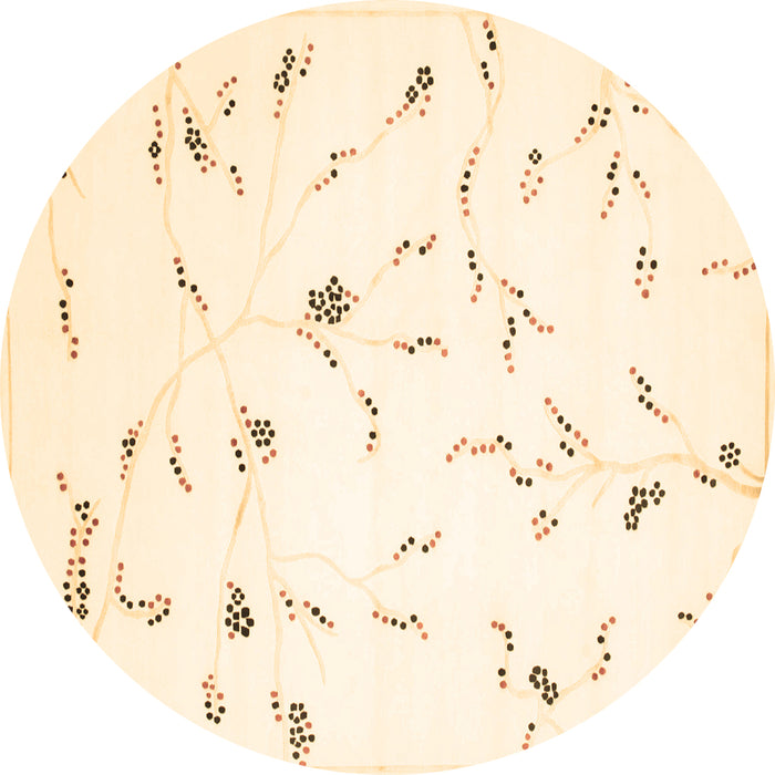 Round Machine Washable Solid Brown Modern Rug, wshcon505brn