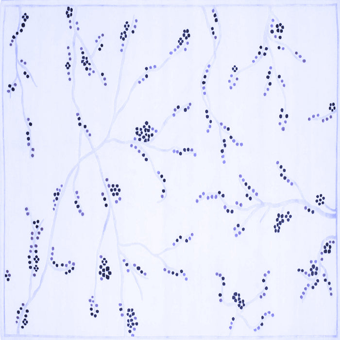 Square Machine Washable Solid Blue Modern Rug, wshcon505blu