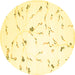 Round Solid Yellow Modern Rug, con505yw