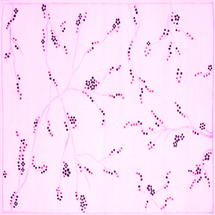 Square Machine Washable Solid Pink Modern Rug, wshcon505pnk