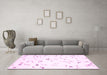 Machine Washable Solid Pink Modern Rug in a Living Room, wshcon505pnk