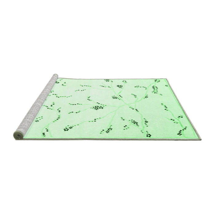 Sideview of Machine Washable Solid Emerald Green Modern Area Rugs, wshcon505emgrn