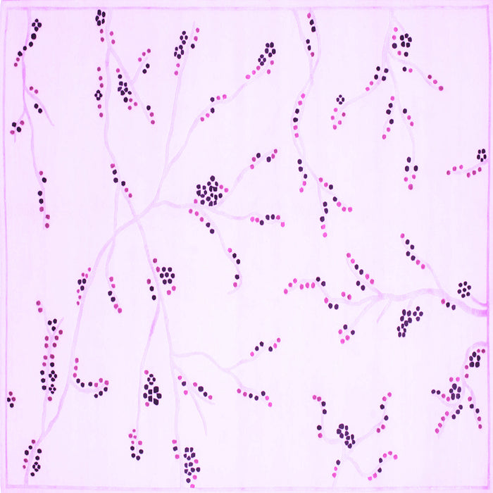 Square Solid Purple Modern Rug, con505pur