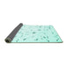 Sideview of Solid Turquoise Modern Rug, con505turq